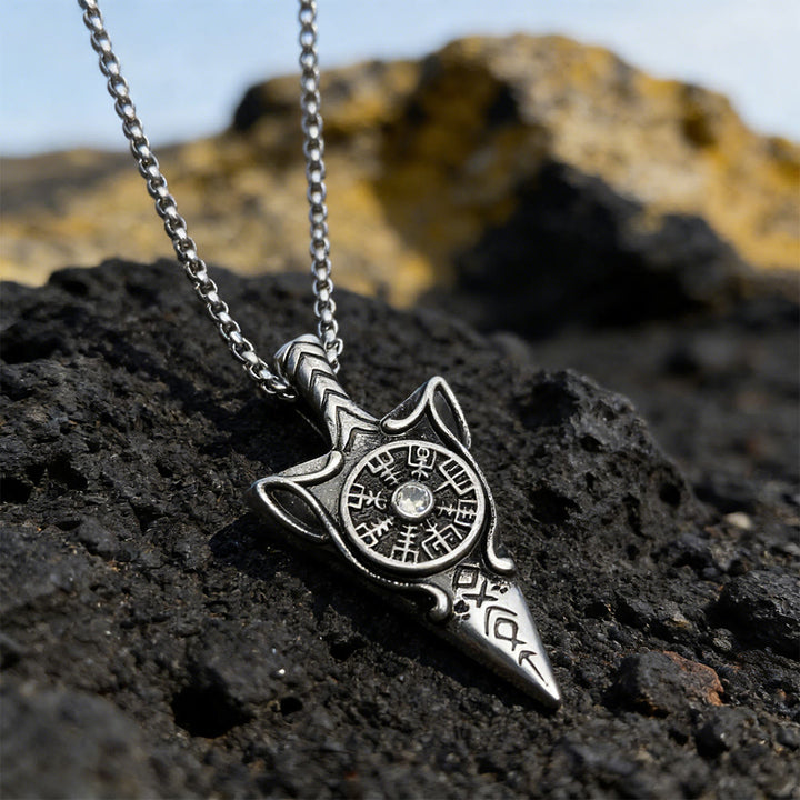WorldNorse Geschmiedete Speerspitze Vegvisir Halskette - image 2