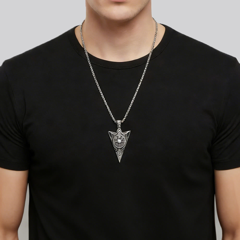 WorldNorse Geschmiedete Speerspitze Vegvisir Halskette - image 1