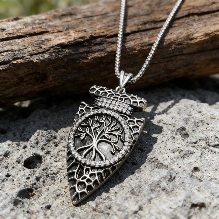 WorldNorse Geschmiedete Schuppen- Yggdrasil Schild-Halskette - Yggdrasil - image 0