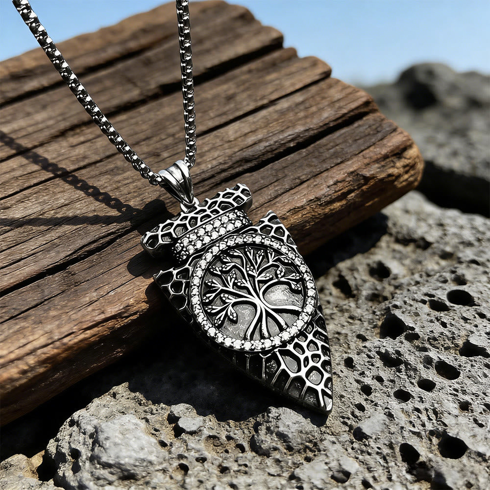 WorldNorse Geschmiedete Schuppen- Yggdrasil Schild-Halskette - image 2
