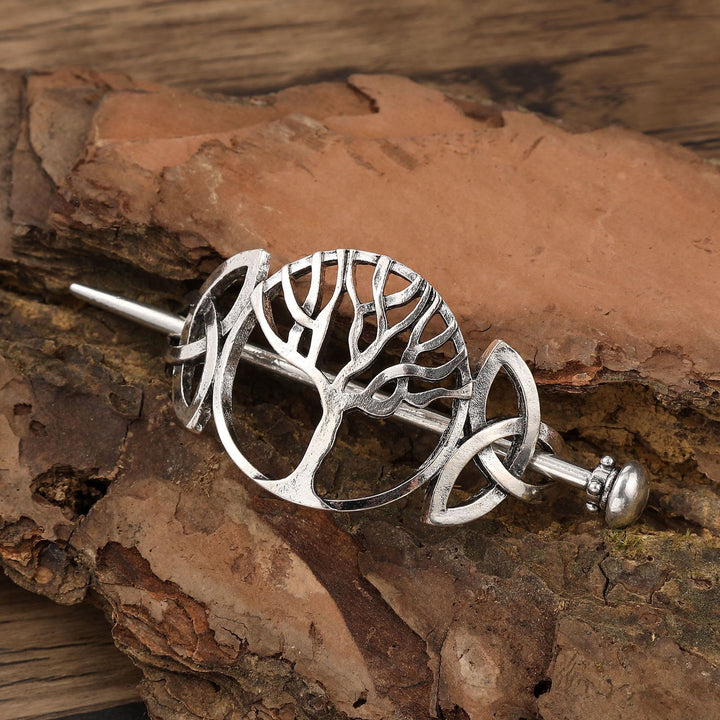 WorldNorse Baum des Lebens Triquetra Haarnadel - Runden - image 0