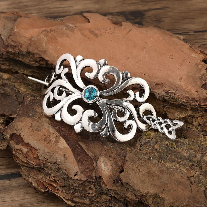 WorldNorse Viking Ornate Gemstone Hairpin - Blau - Knoten - image 2