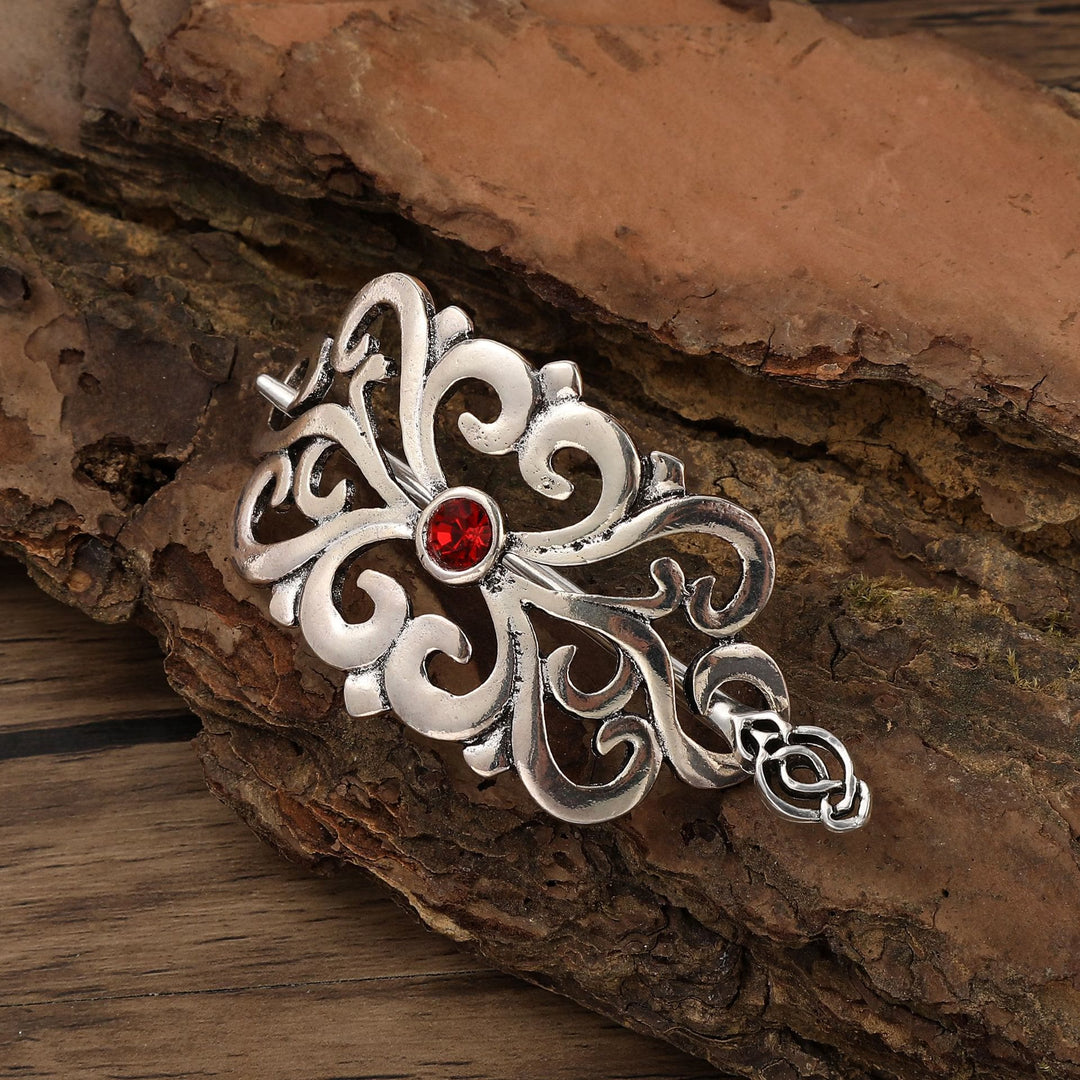 WorldNorse Viking Ornate Gemstone Hairpin - Rot - Blume - image 5