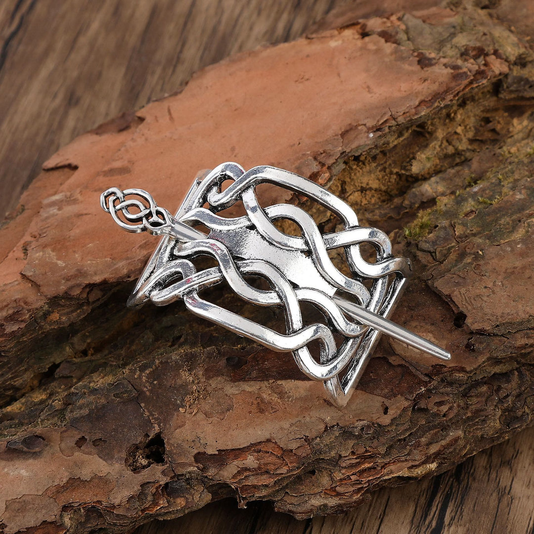 WorldNorse Nordic Woven Shield Celtic Hairpin - Blume - image 2
