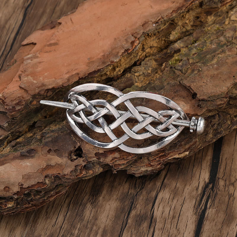 WorldNorse Nordic Oval Keltischer Knoten Hairpin - Runden - image 1