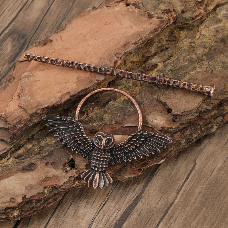 WorldNorse Viking Forged Feather Owl Hairpin - Rot - image 0