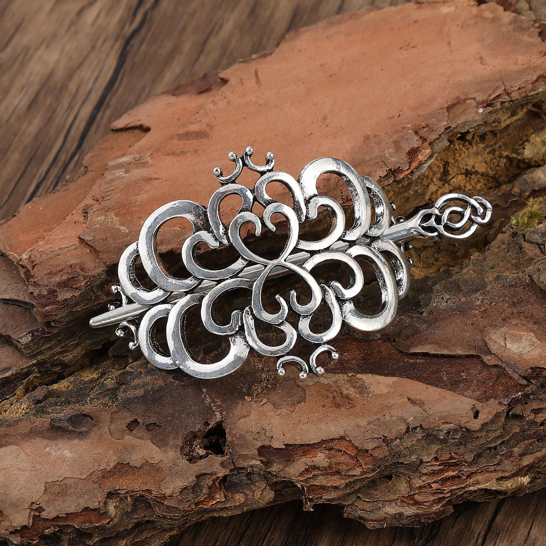 WorldNorse Wirbelknoten Herz-Haarnadel - Blume - image 0