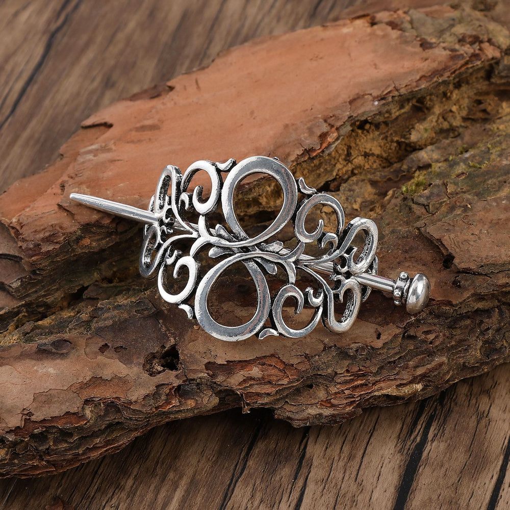 WorldNorse Nordic Floral Scrollwork Hairpin - Runden - image 1
