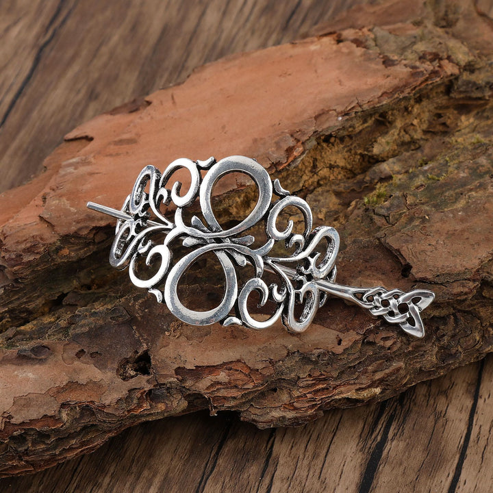 WorldNorse Nordic Floral Scrollwork Hairpin - Knoten - image 0