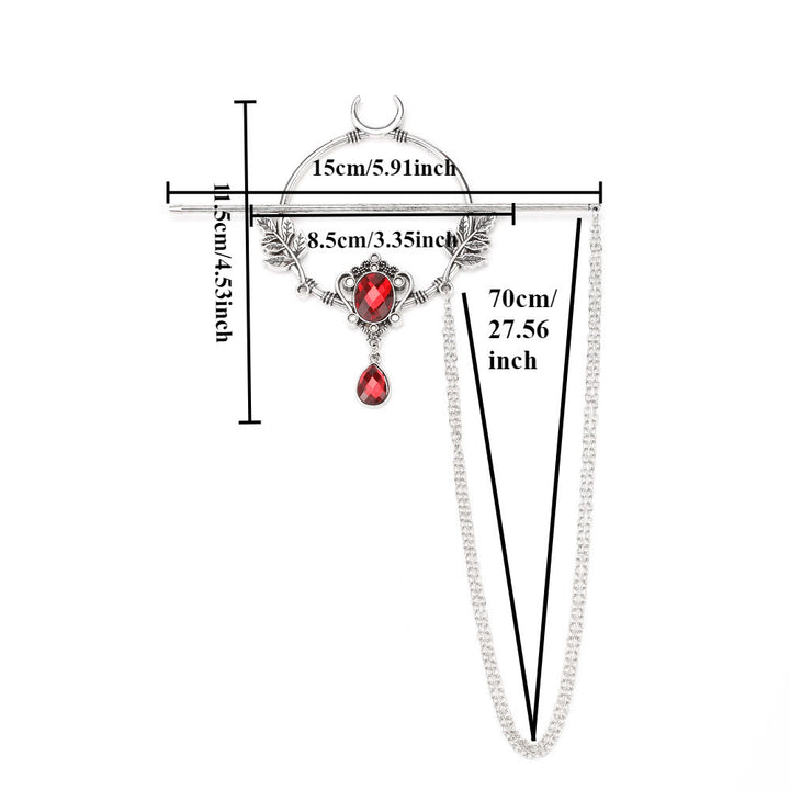 WorldNorse Crescent Leaf Gem Hairpin - image 8