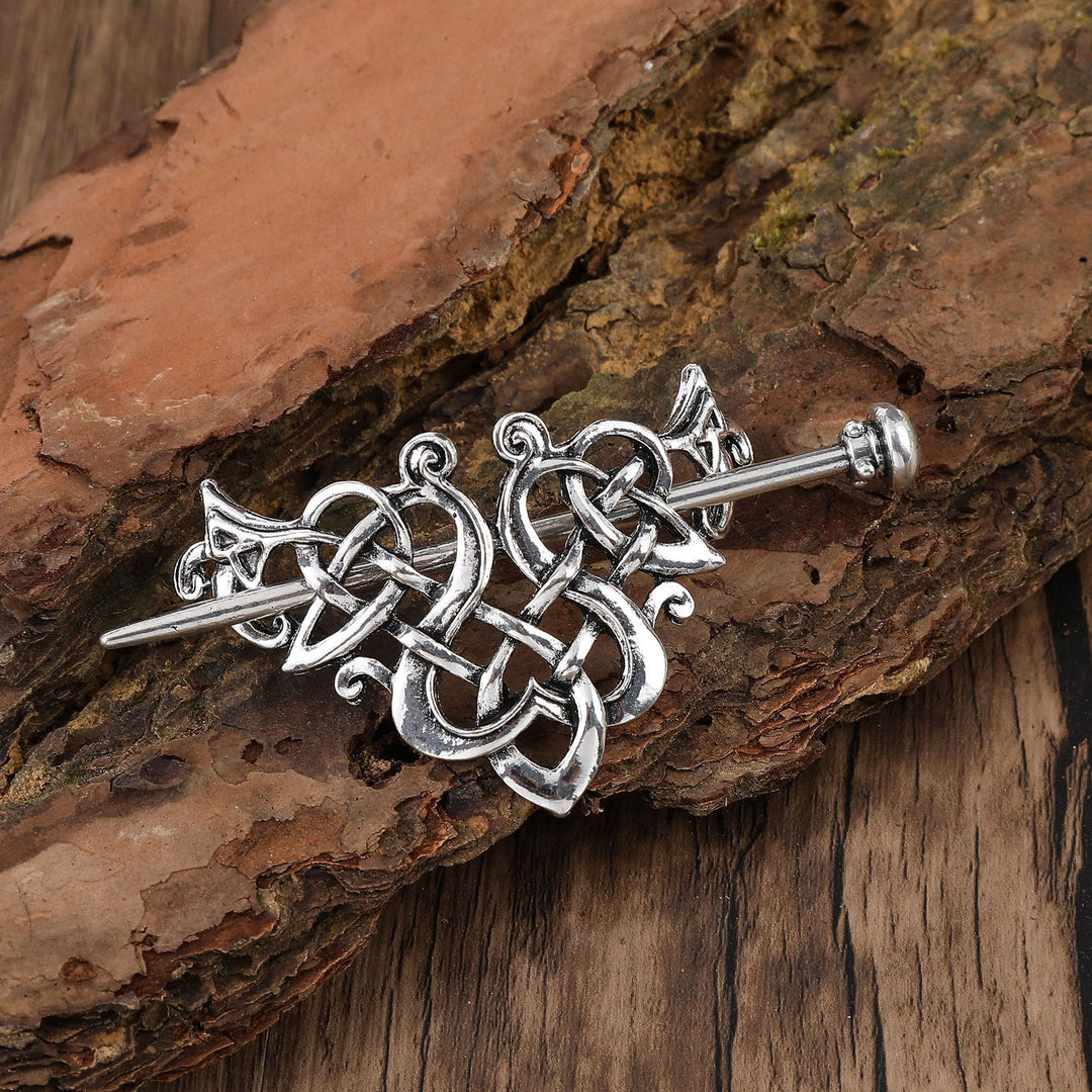 WorldNorse Nordic Interwoven Heart Hairpin - Runden - image 0