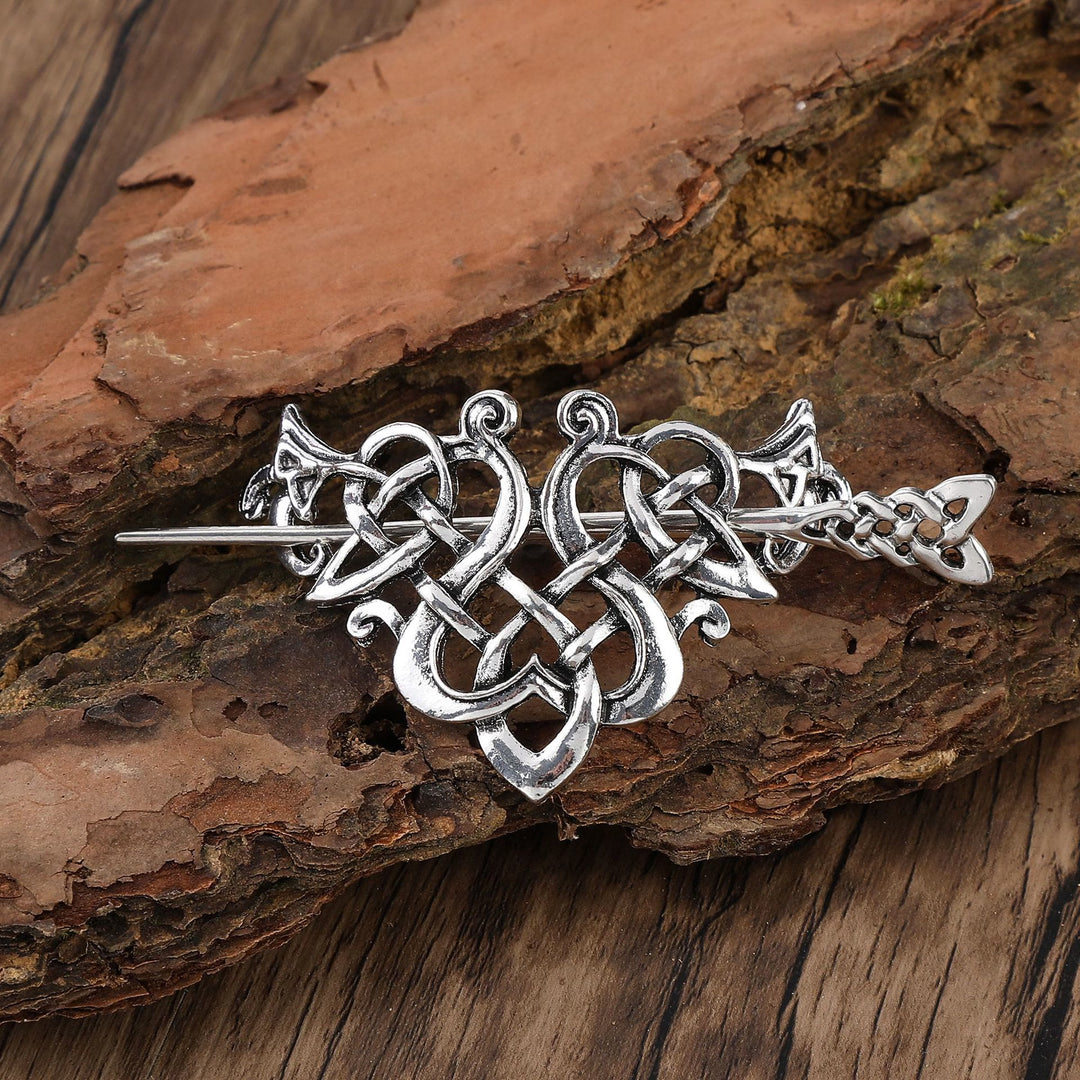 WorldNorse Nordic Interwoven Heart Hairpin - Knoten - image 2