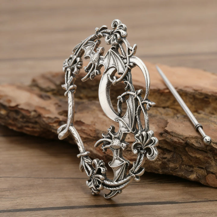 WorldNorse Norse Gothic Moon Bat Hairpin - image 5