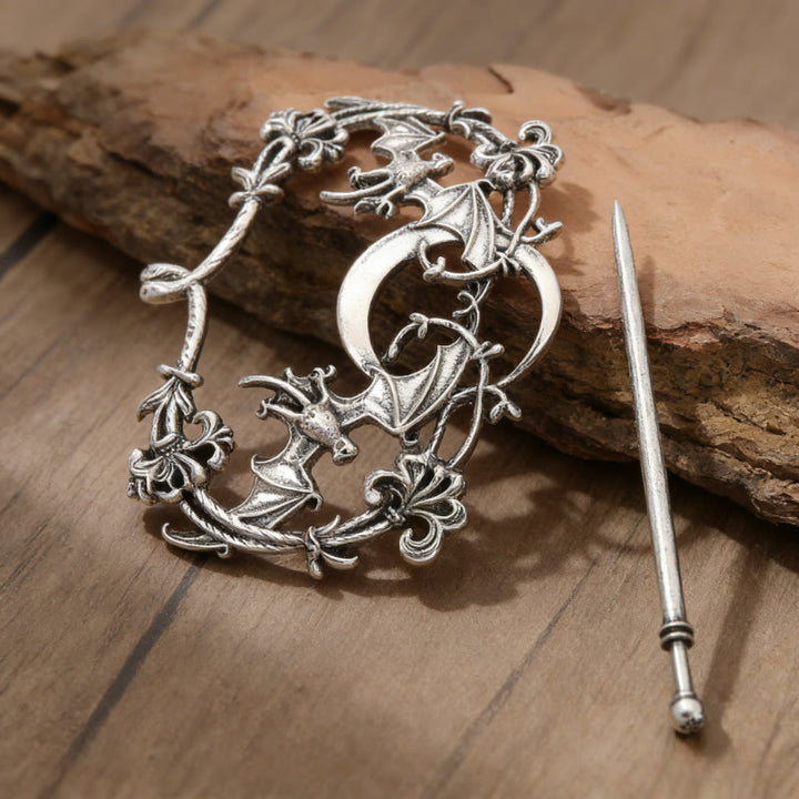 WorldNorse Norse Gothic Moon Bat Hairpin - image 2