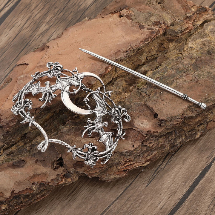 WorldNorse Norse Gothic Moon Bat Hairpin - image 3