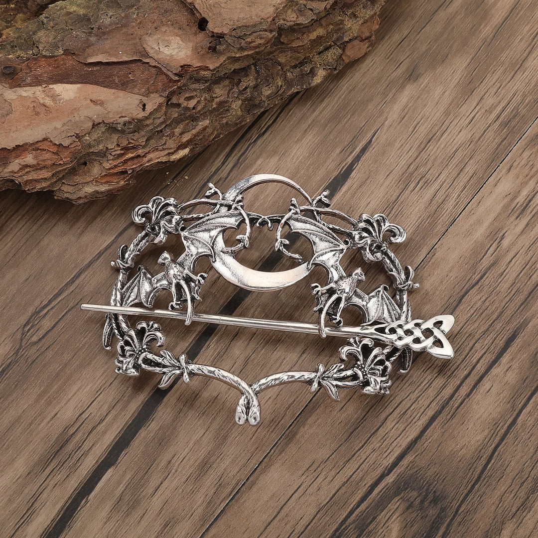 WorldNorse Norse Gothic Moon Bat Hairpin - Knoten - image 7