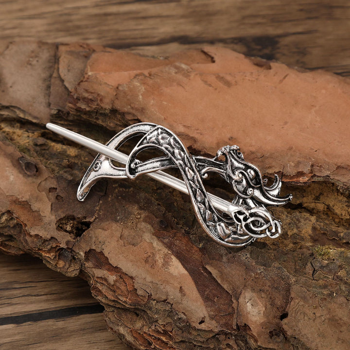 WorldNorse Viking Dragon Head Knot Hairpin - Blume - image 2