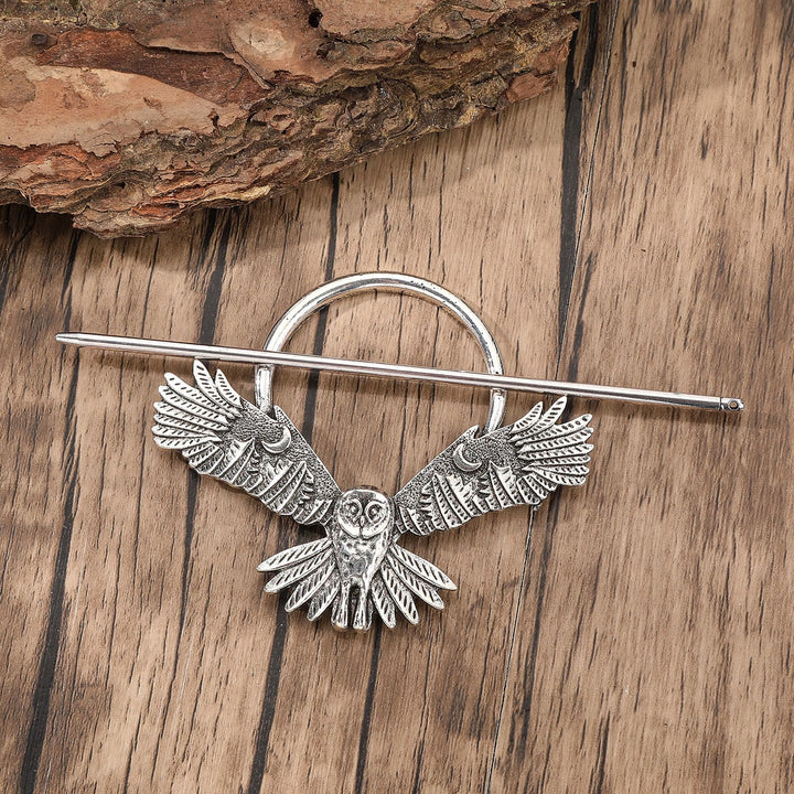 WorldNorse Norse Crescent Moonlit Owl Hairpin - image 2