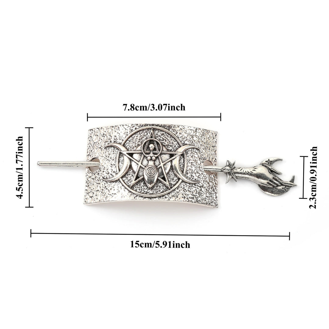 WorldNorse Hirsch Pentakel Halbmond Göttin Haarnadel - image 3