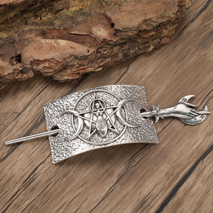 WorldNorse Hirsch Pentakel Halbmond Göttin Haarnadel - image 1