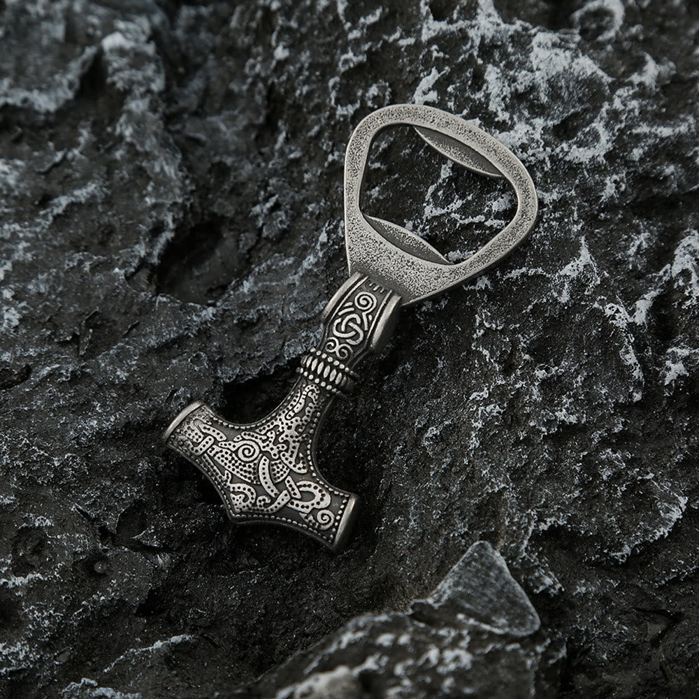 WorldNorse Viking Thors Hammer Flaschenöffner - Retro Schwarz - image 1