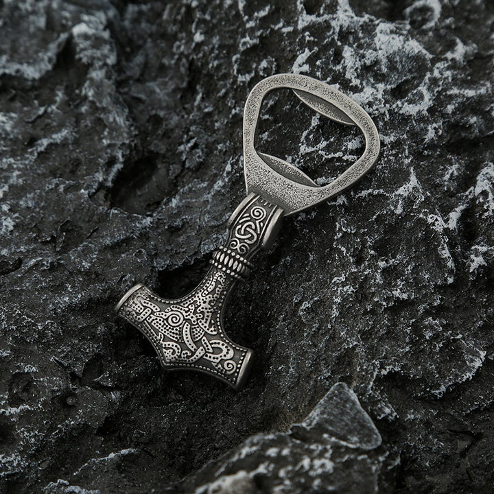 WorldNorse Viking Thors Hammer Flaschenöffner - Retro Schwarz - image 1