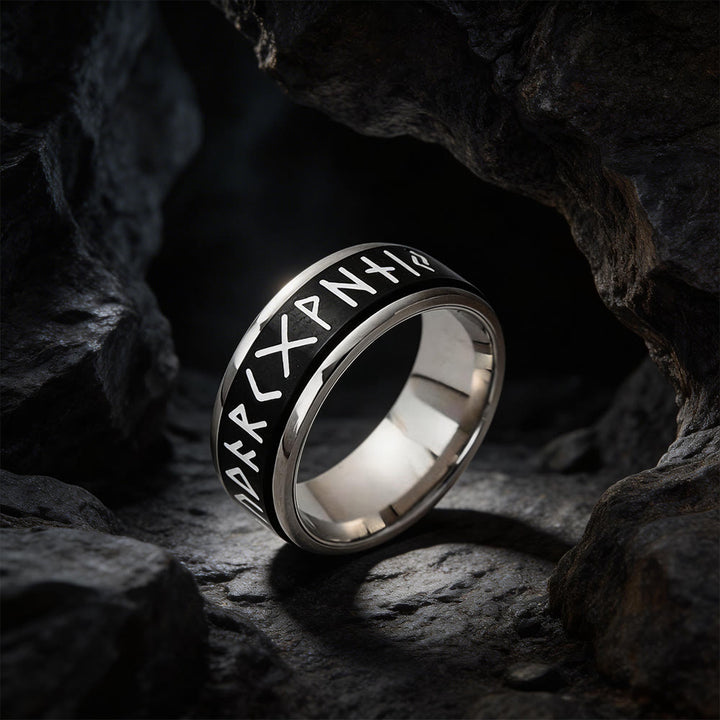 WorldNorse Klassischer nordischer Runen-Drehring - Style B#Black - US 12 - image 8