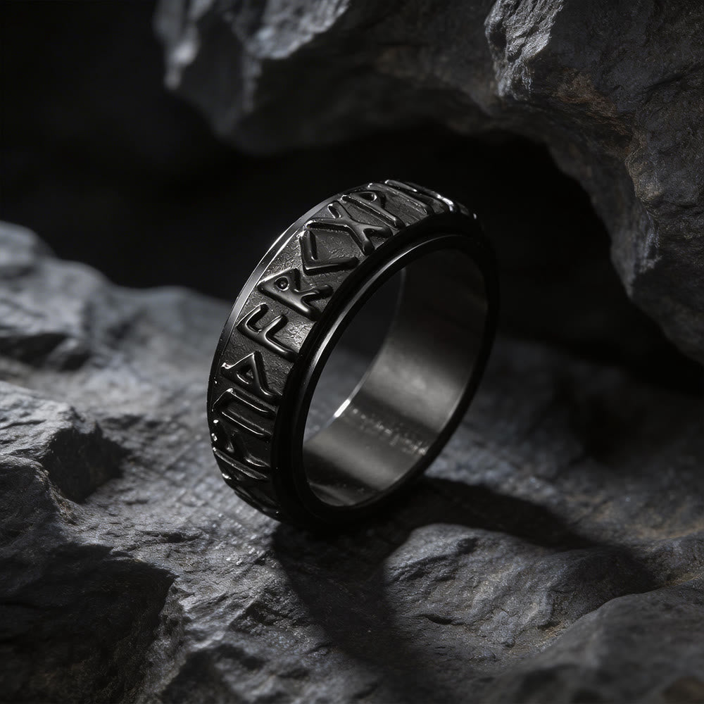 WorldNorse Klassischer nordischer Runen-Drehring - Style C#Black - US 12 - image 15