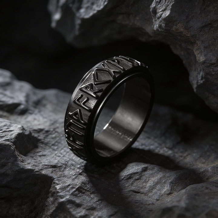 WorldNorse Klassischer nordischer Runen-Drehring - Style C#Black - US 12 - image 15