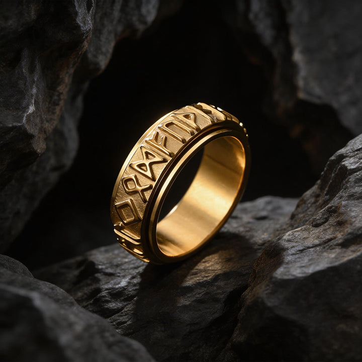WorldNorse Klassischer nordischer Runen-Drehring - Style C#Gold - US 12 - image 17