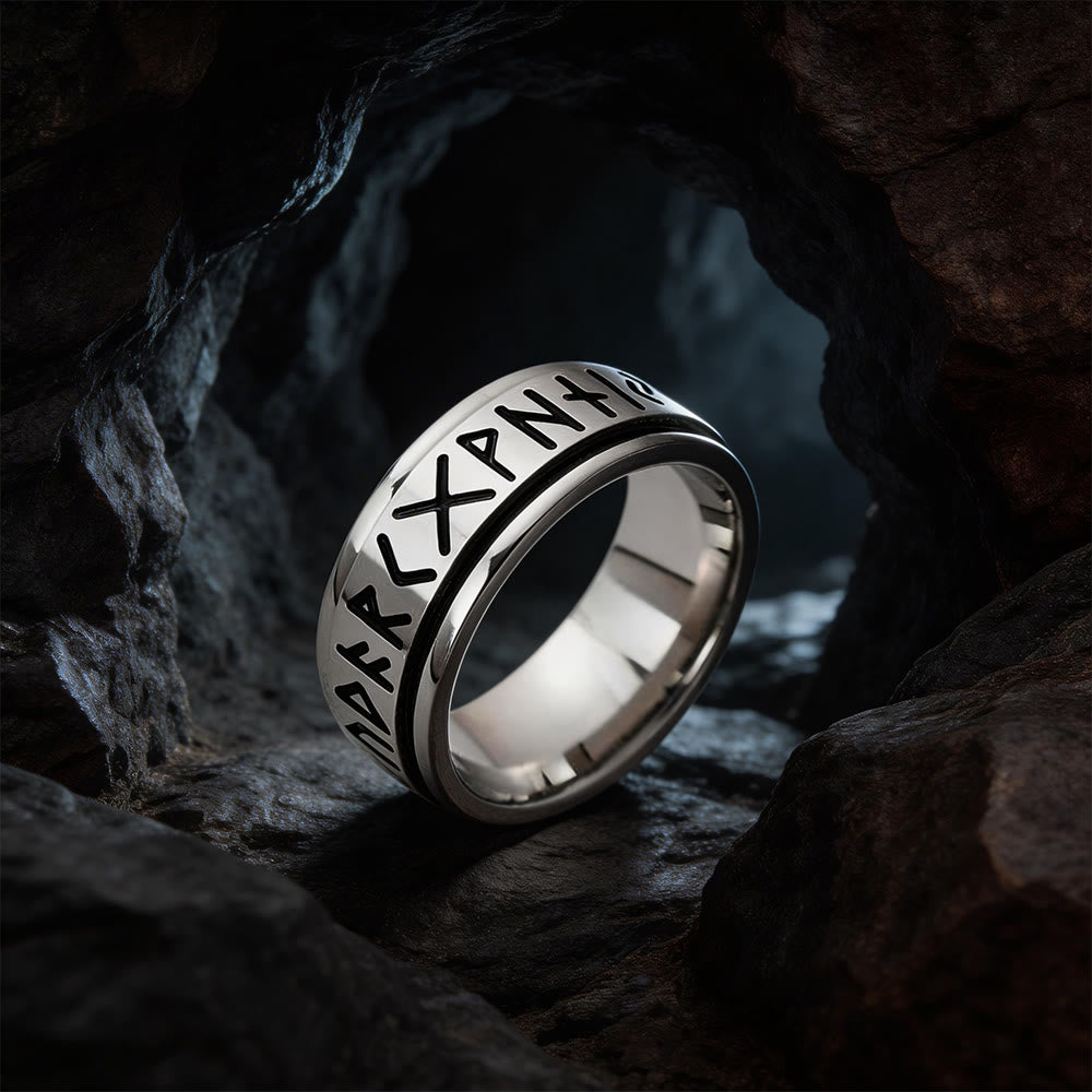 WorldNorse Klassischer nordischer Runen-Drehring - Style B#Silver - US 12 - image 7