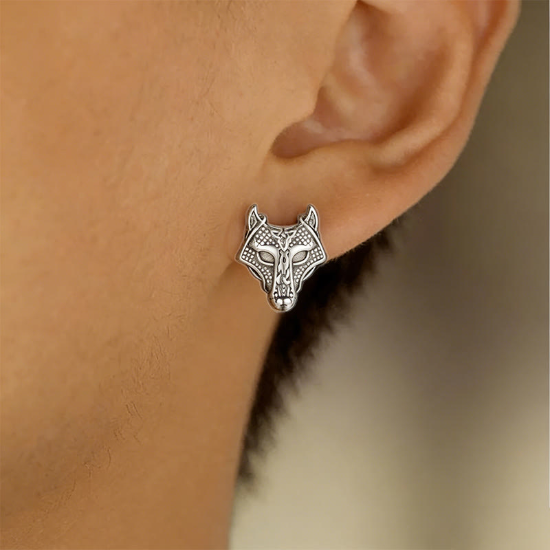 WorldNorse Wikinger- Wolf -Ohrstecker mit Gravur - image 4