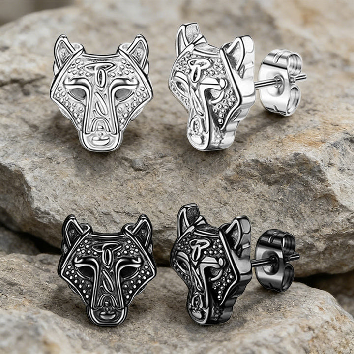 WorldNorse Wikinger- Wolf -Ohrstecker mit Gravur - image 6