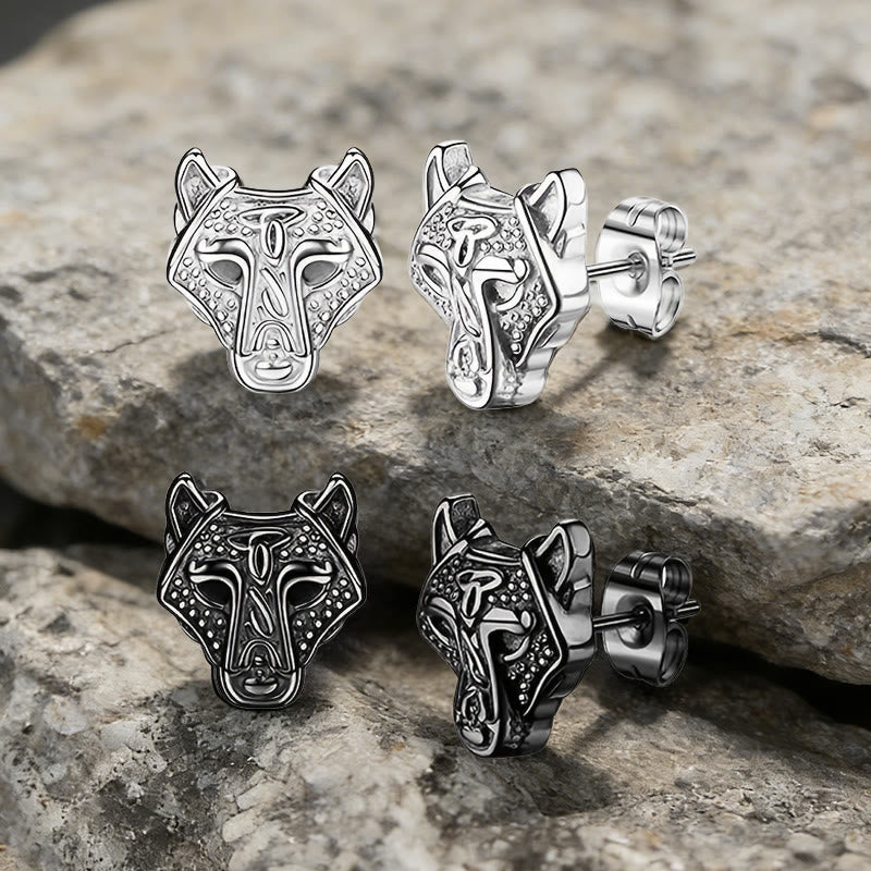 WorldNorse Wikinger- Wolf -Ohrstecker mit Gravur - image 7
