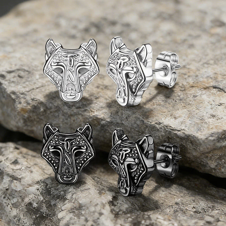 WorldNorse Wikinger- Wolf -Ohrstecker mit Gravur - image 7