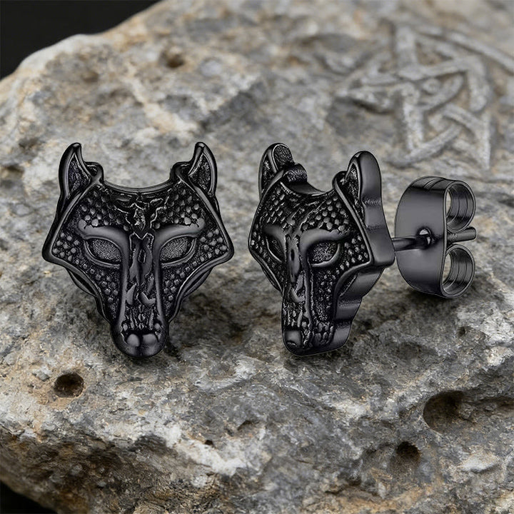 WorldNorse Wikinger- Wolf -Ohrstecker mit Gravur - image 2
