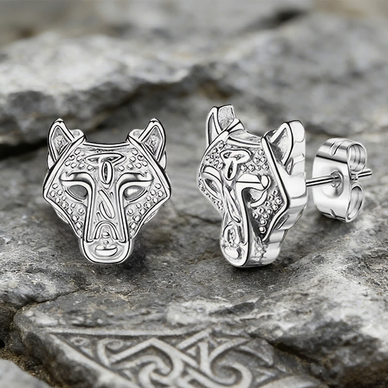 WorldNorse Wikinger- Wolf -Ohrstecker mit Gravur - image 5