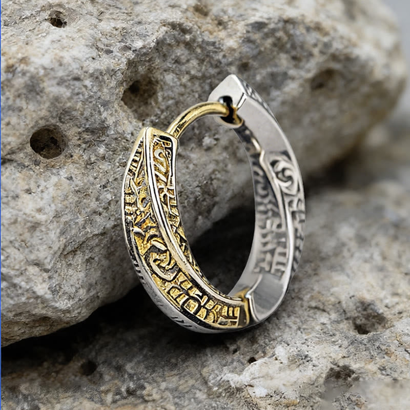 WorldNorse Viking Zweifarbige Gravierte Creolen - image 4