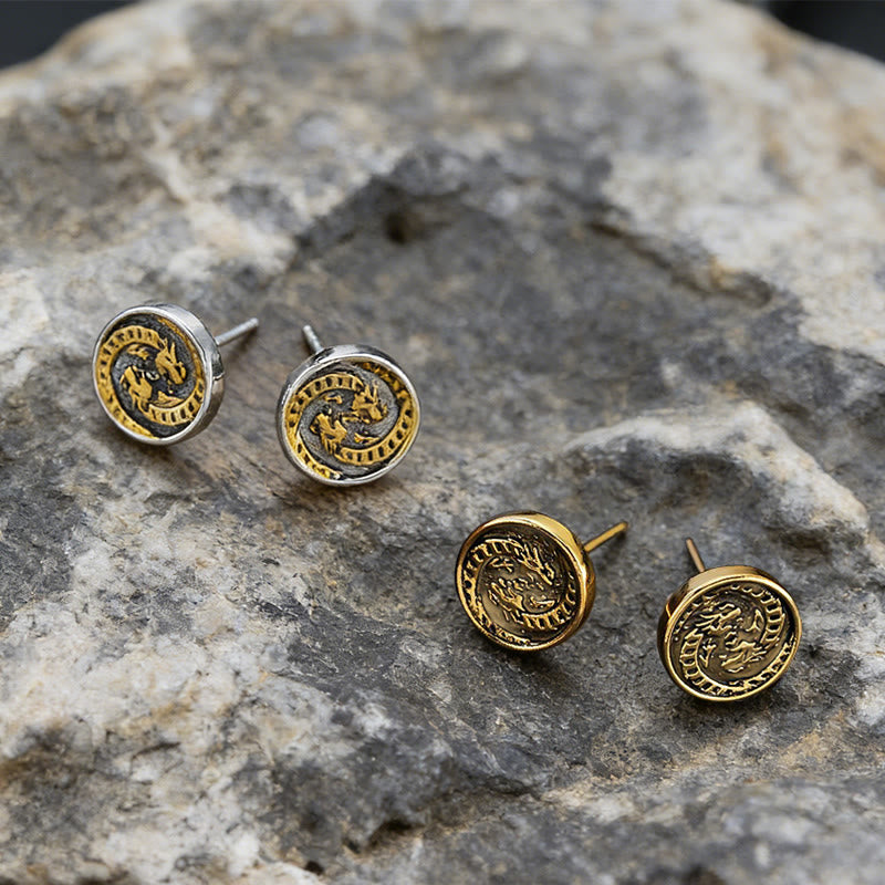 WorldNorse Wolf Carved Vintage Texture Ohrringe - image 5