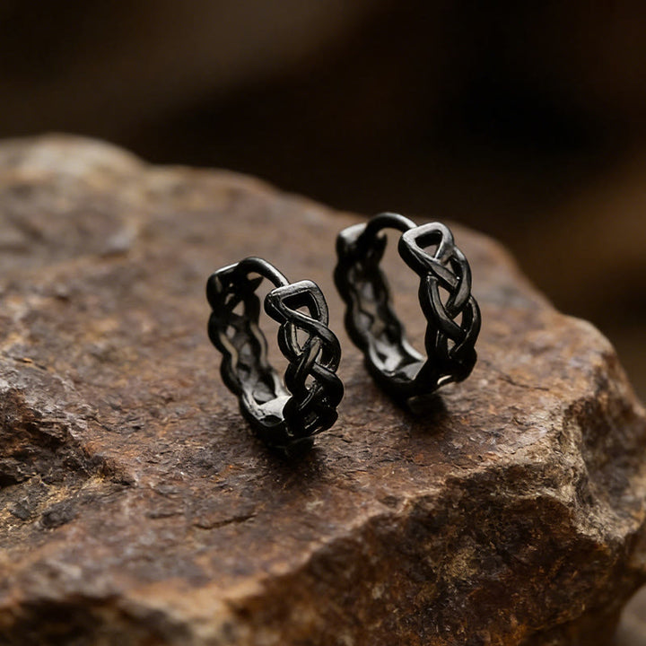 WorldNorse Keltischer Knoten Braided Hoop Earrings - image 2