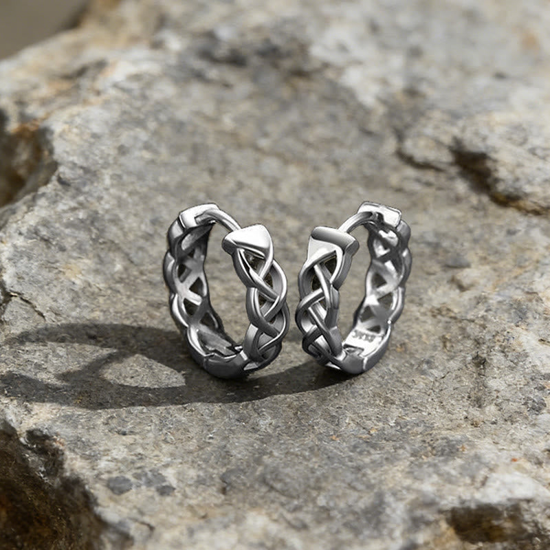 WorldNorse Keltischer Knoten Braided Hoop Earrings - Silber - image 3