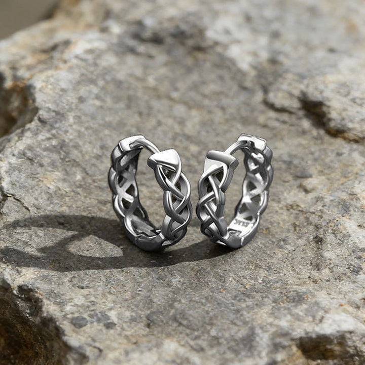 WorldNorse Keltischer Knoten Braided Hoop Earrings - Silber - image 3