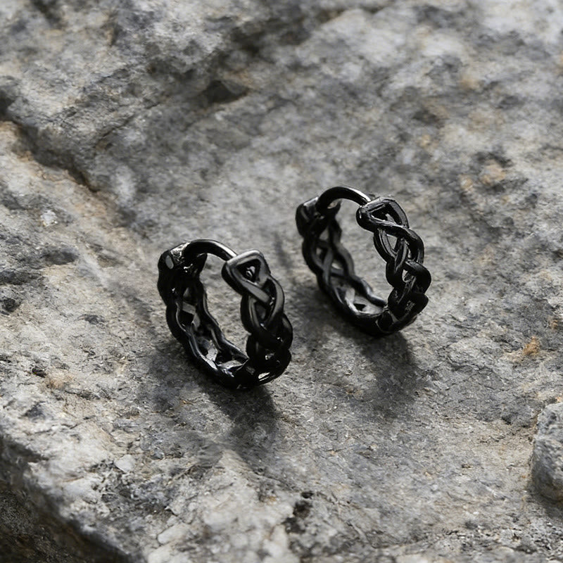 WorldNorse Keltischer Knoten Braided Hoop Earrings - image 1