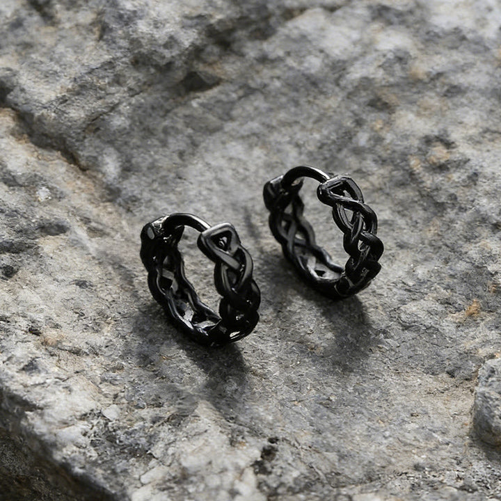 WorldNorse Keltischer Knoten Braided Hoop Earrings - image 1