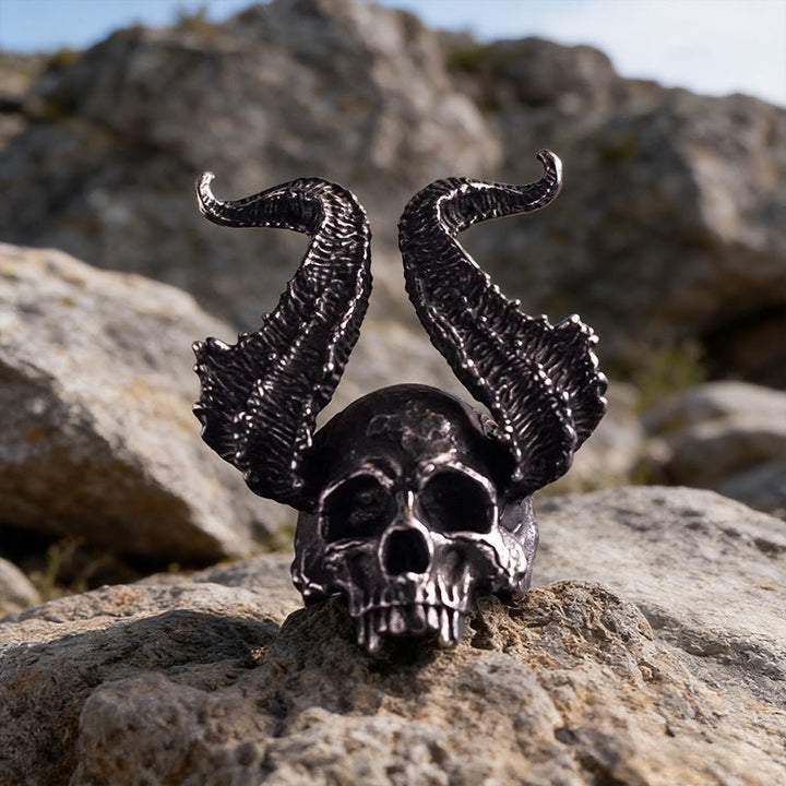 WorldNorse Widderhörniger Dämonenschädelring - image 3