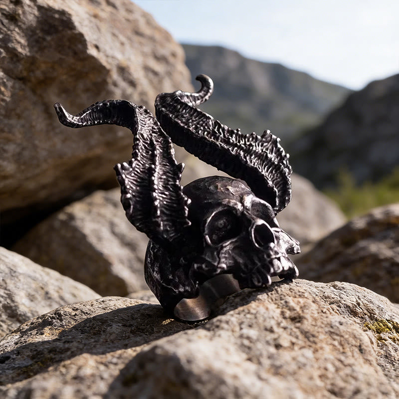 WorldNorse Widderhörniger Dämonenschädelring - image 4