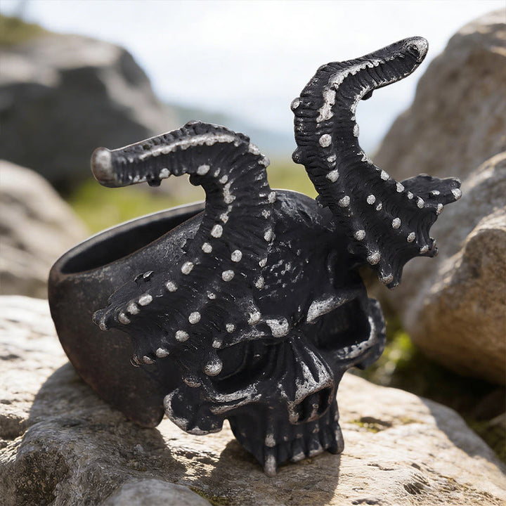 WorldNorse Widderhörniger Dämonenschädelring - image 2