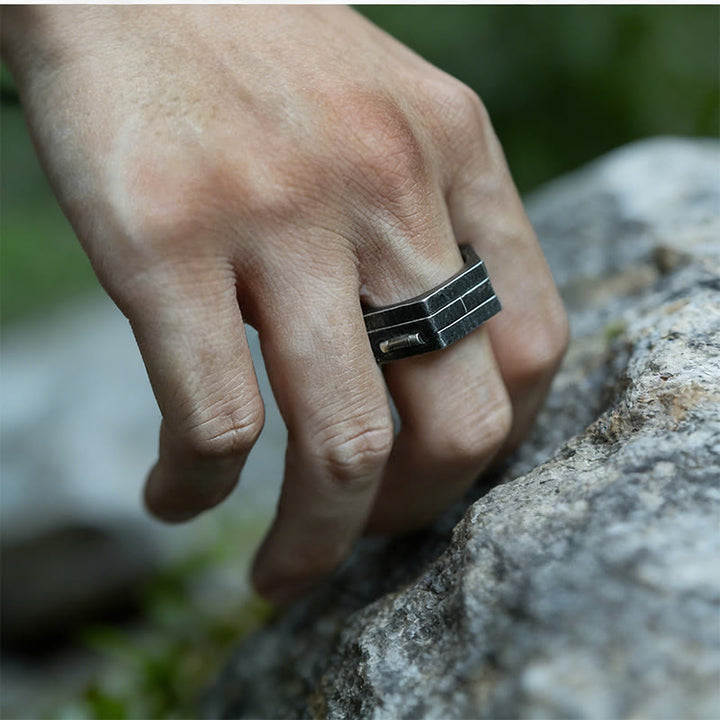 WorldNorse Minimalistischer Sechseck-Bandring - image 7