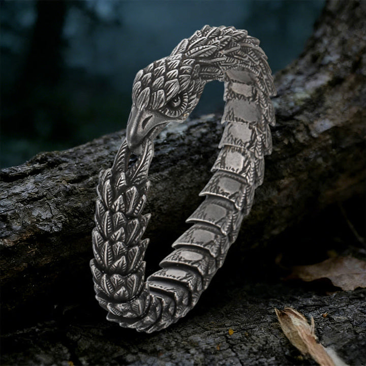WorldNorse Zwillingsrabenfederarmband - Retro Schwarz - 22 cm - image 2