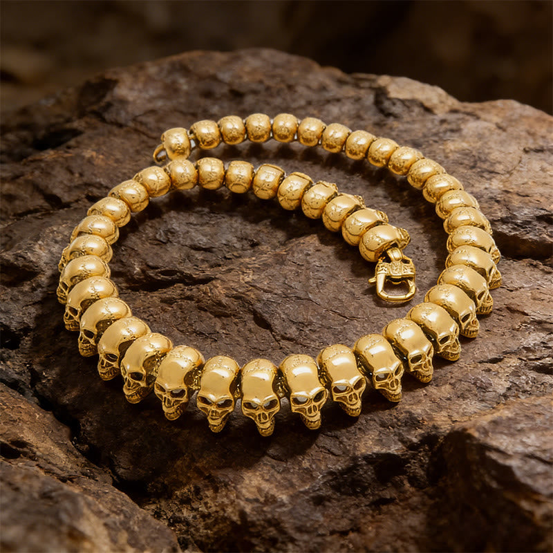 WorldNorse Wikinger-Schädelkrieger-Gliederarmband / Halskette - Gold Necklace#65cm - image 12